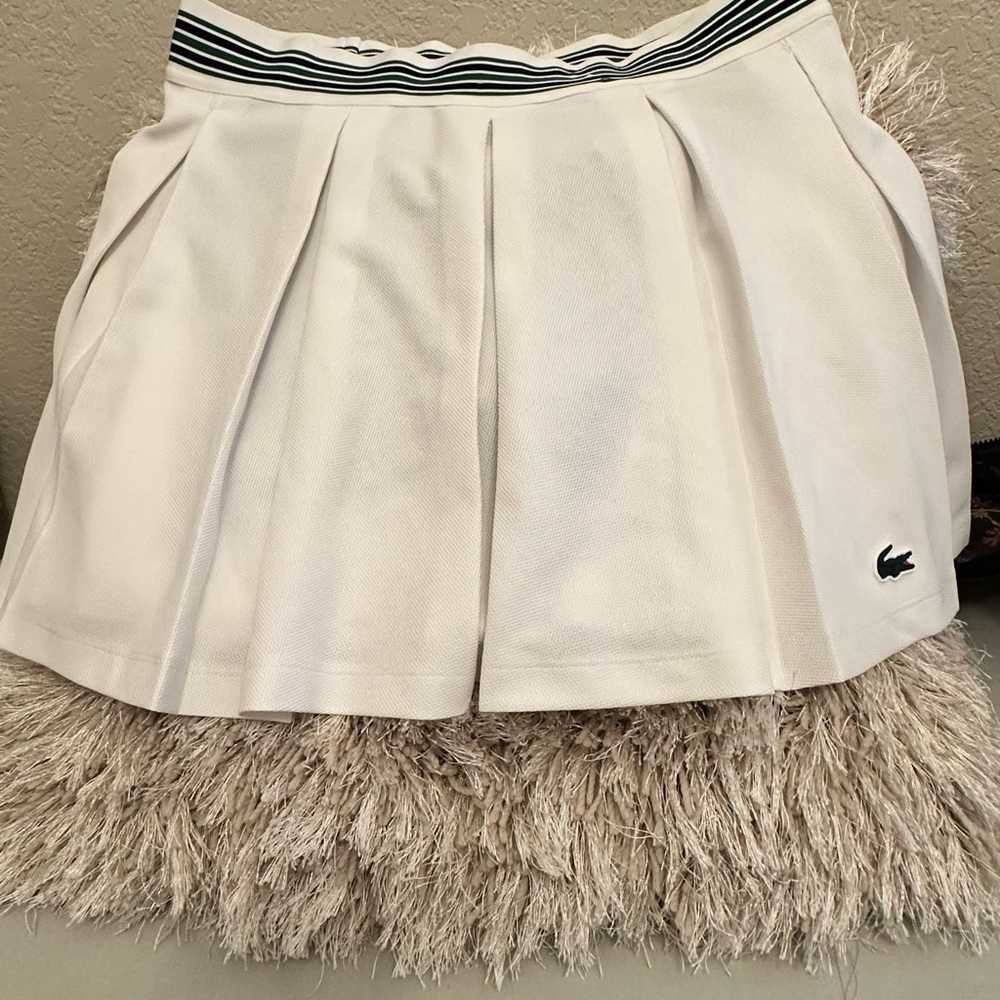 NWT Lacoste Green and White Striped Tennis Skirt Size 8